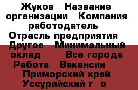 Жуков › Название организации ­ Компания-работодатель › Отрасль предприятия ­ Другое › Минимальный оклад ­ 1 - Все города Работа » Вакансии   . Приморский край,Уссурийский г. о. 